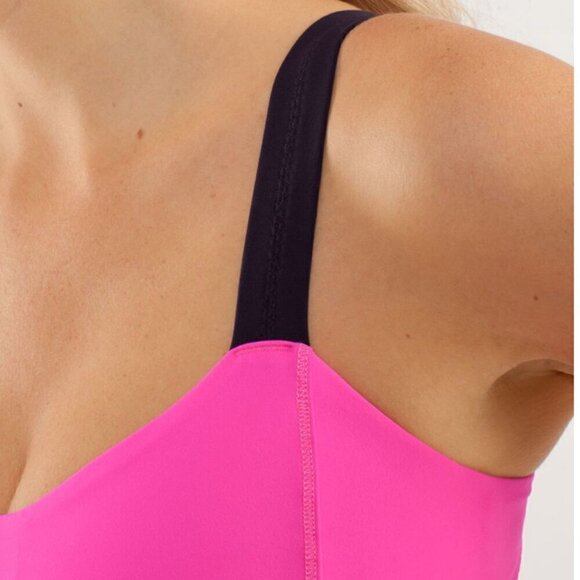 Lululemon Run: Back On Track Tank Black Swan / Raspberry Glo Light Size 4 - Picture 3 of 8